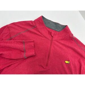 Masters Tech Pullover Men's  Coral Red Augusta National 1/4 Zip Sweater, XL